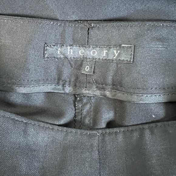 Theory Womens Dress Career Pants Black Mid Rise Stretch Pockets Wool Blend USA 0 - Picture 8 of 9